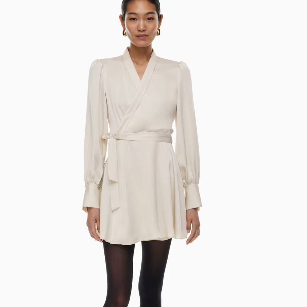 ARITZIA | Babaton Hyde Satin Mini Dress Matte Pearl XS